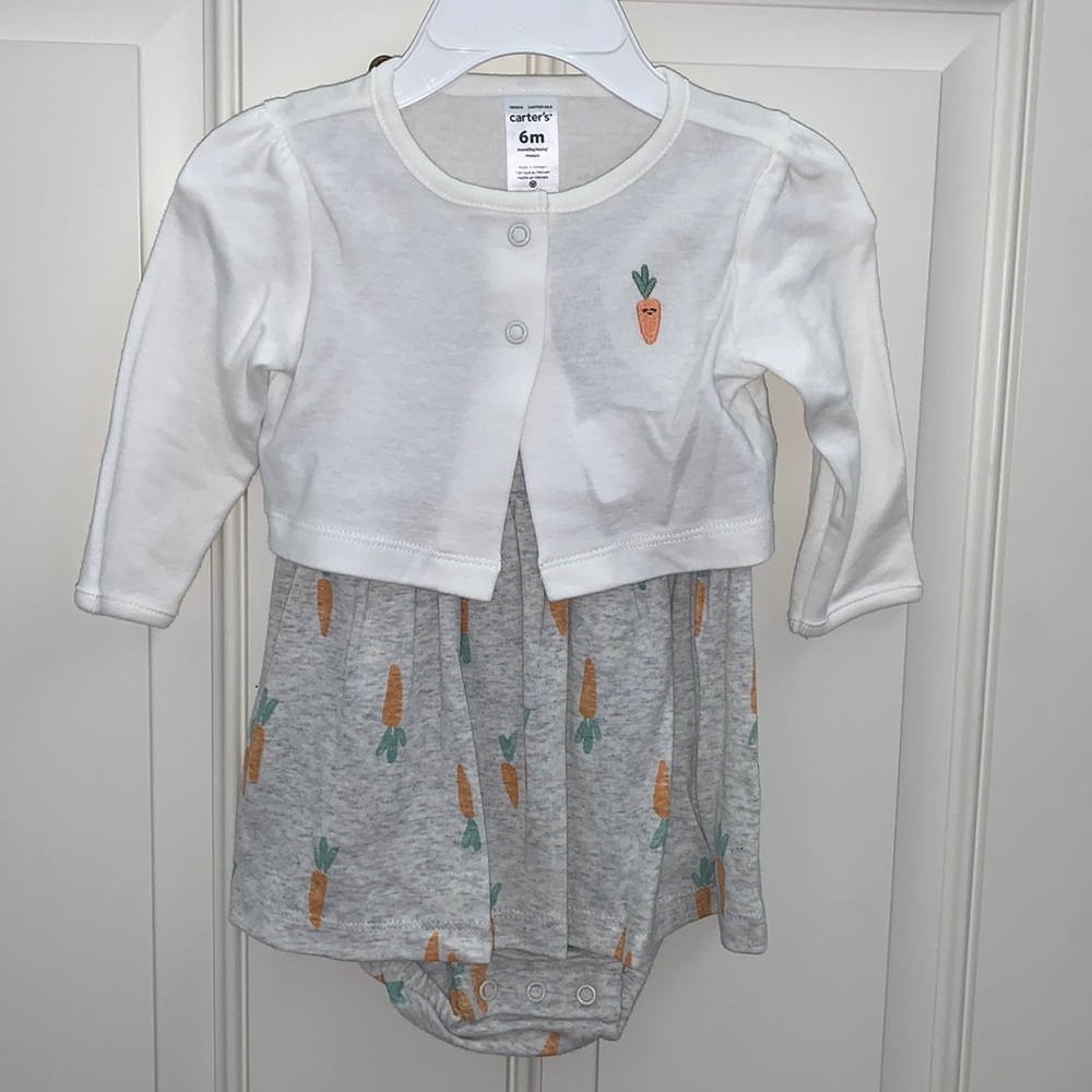 Carter’s, 6-9m, Super Cute 🐇 2pc Onesie Dress Set w/ Cotton Cover Up